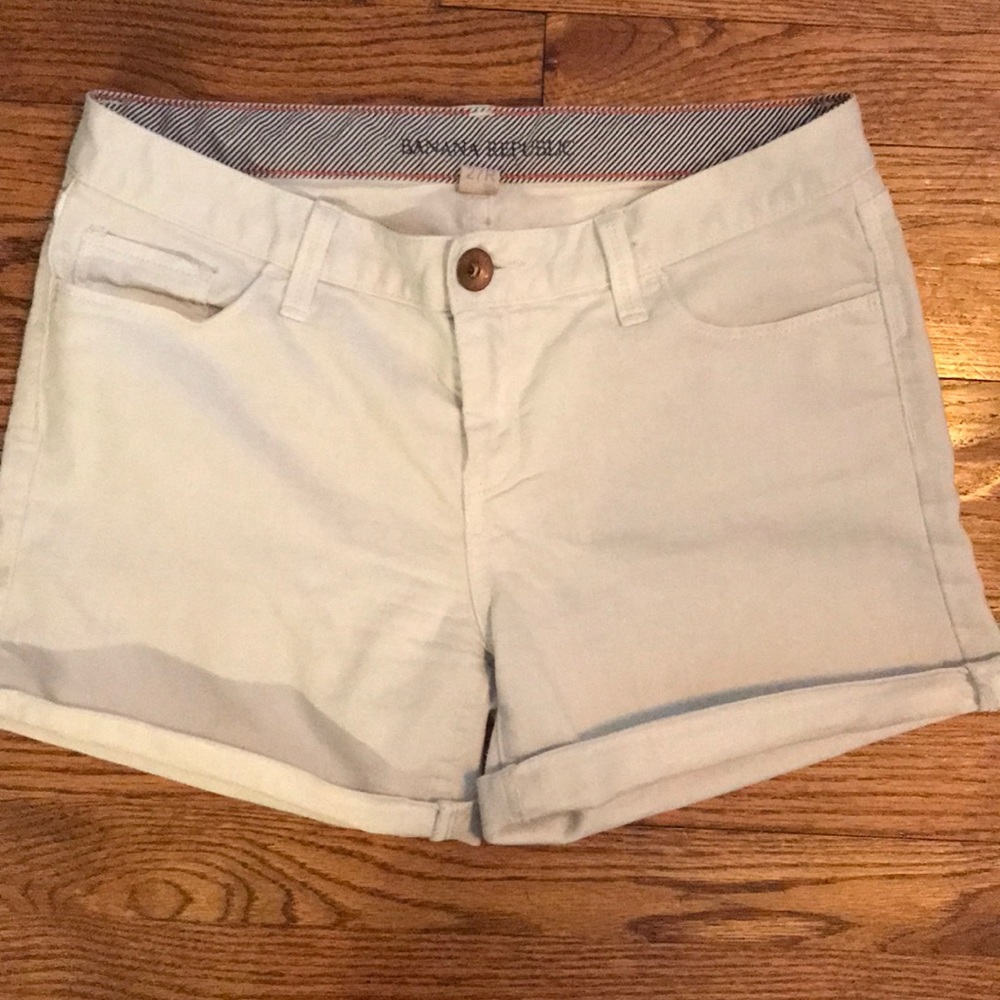White jean shorts